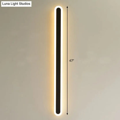 Modern black & white elliptical acrylic wall sconce aisle light