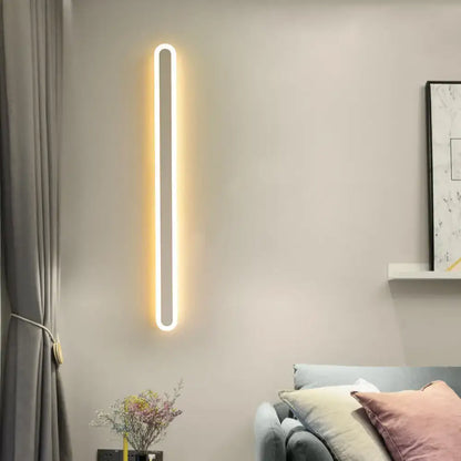Modern black & white elliptical acrylic wall sconce aisle light