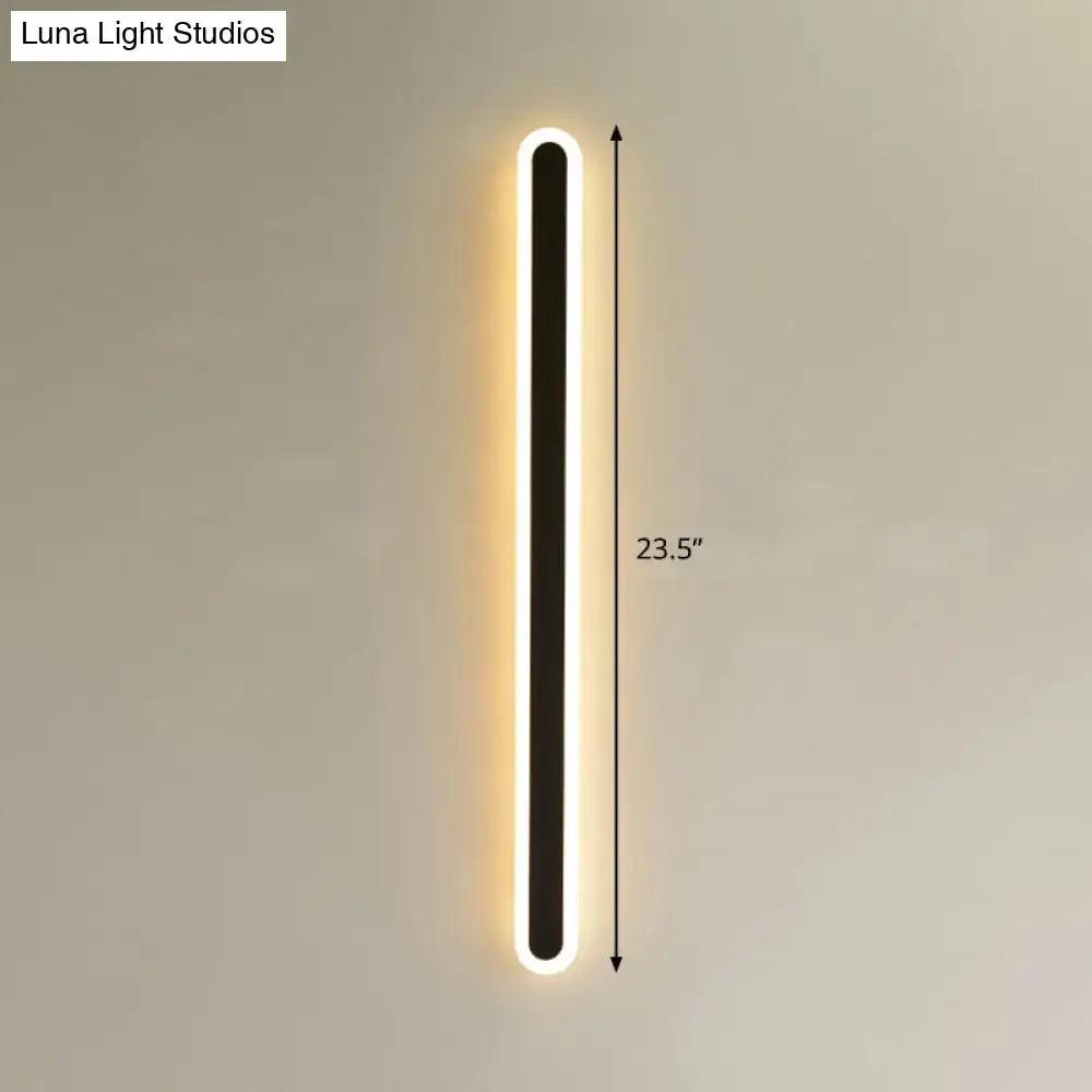 Modern black & white elliptical acrylic wall sconce aisle light