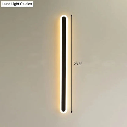 Modern black & white elliptical acrylic wall sconce aisle light