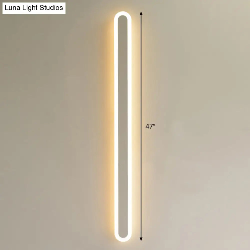 Modern black & white elliptical acrylic wall sconce aisle light