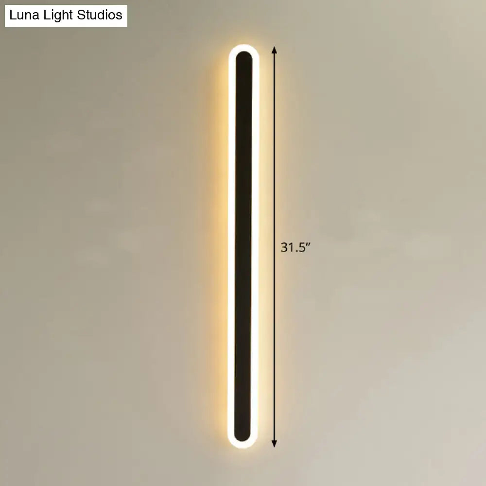 Modern black & white elliptical acrylic wall sconce aisle light