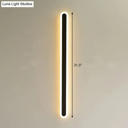 Modern black & white elliptical acrylic wall sconce aisle light