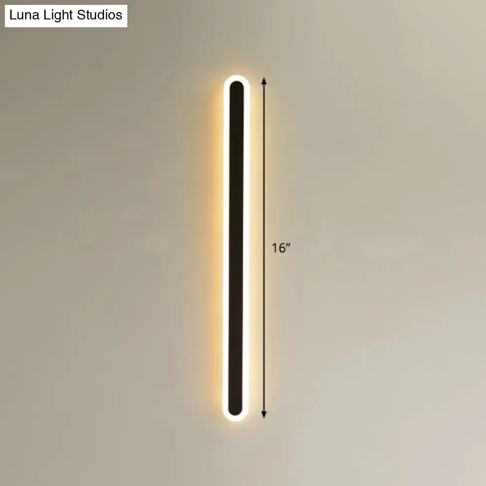 Modern black & white elliptical acrylic wall sconce aisle light