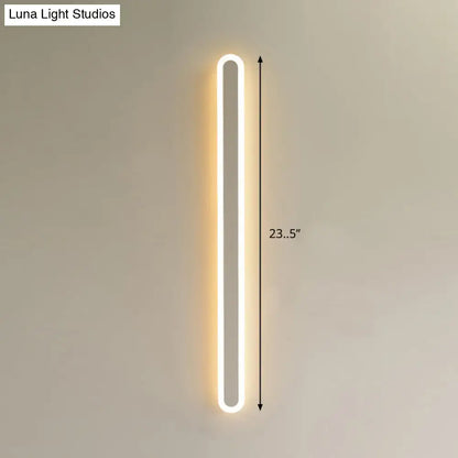 Modern black & white elliptical acrylic wall sconce aisle light