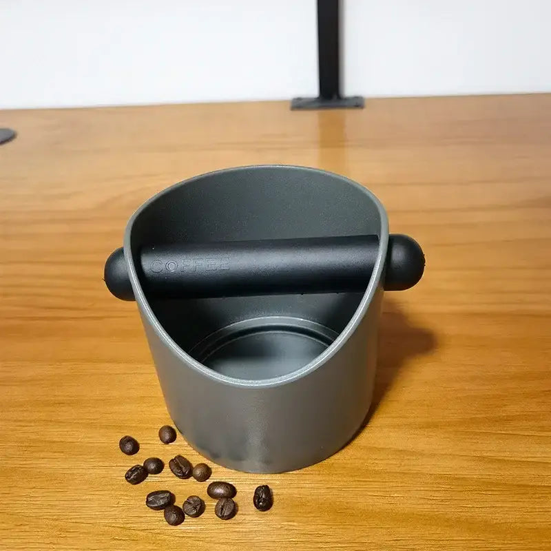 Modern black & white espresso knock box kitchen portafilter holder