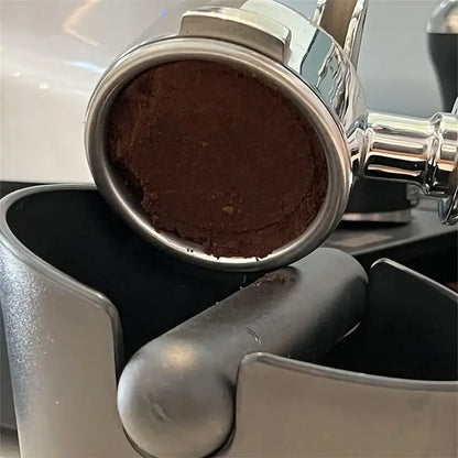 Modern black & white espresso knock box kitchen portafilter holder