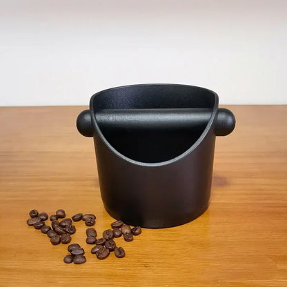 Modern black & white espresso knock box kitchen portafilter holder