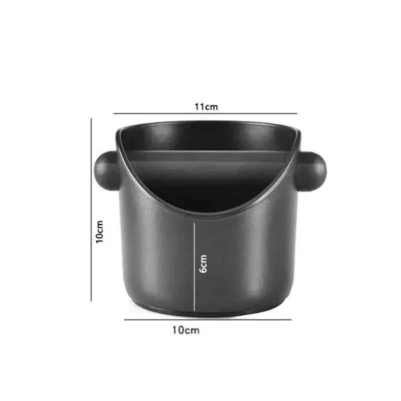 Modern black & white espresso knock box kitchen portafilter holder