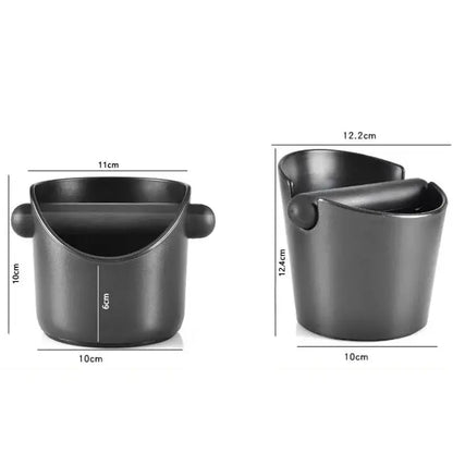 Modern black & white espresso knock box kitchen portafilter holder