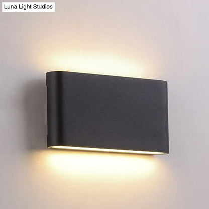 Modern black & white flush mount wall lamp – bedroom led sconce light
