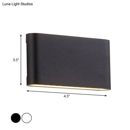 Modern black & white flush mount wall lamp – bedroom led sconce light