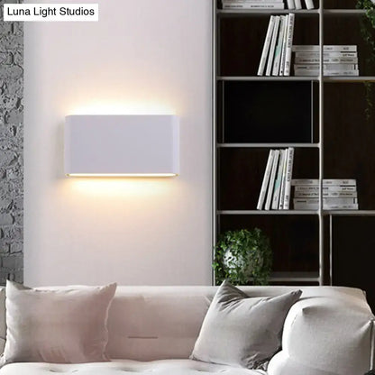 Modern black & white flush mount wall lamp – bedroom led sconce light