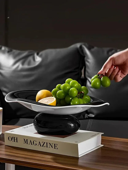 Modern black & white geometric acrylic fruit plate kitchen tray