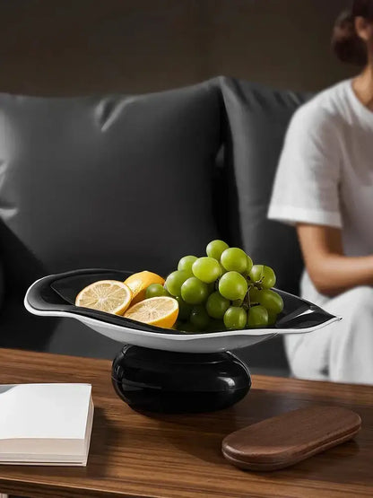 Modern black & white geometric acrylic fruit plate kitchen tray