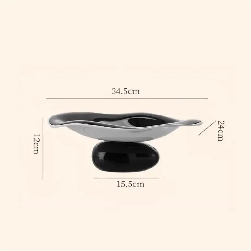 Modern black & white geometric acrylic fruit plate kitchen tray