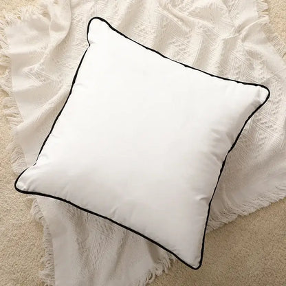 Modern black & white geometric embroidered cushion cover living room