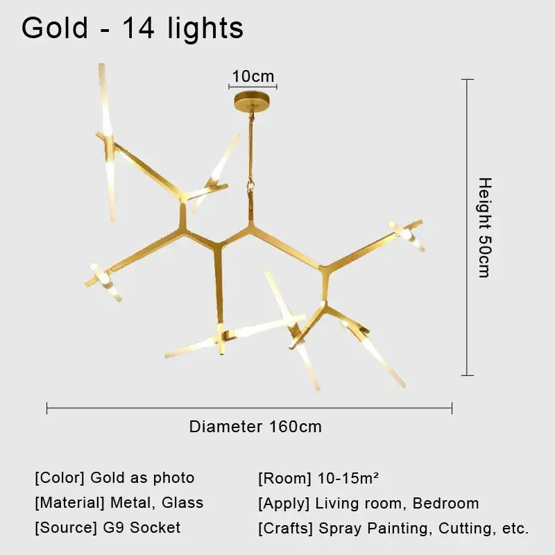 Modern black & white geometric glass led chandelier living room light