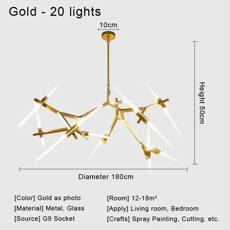 Modern black & white geometric glass led chandelier living room light