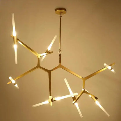 Modern black & white geometric glass led chandelier living room light