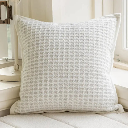 Modern black & white geometric jacquard cushion cover living room