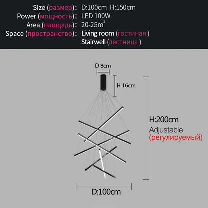 Modern black & white geometric led bedroom ceiling lamp
