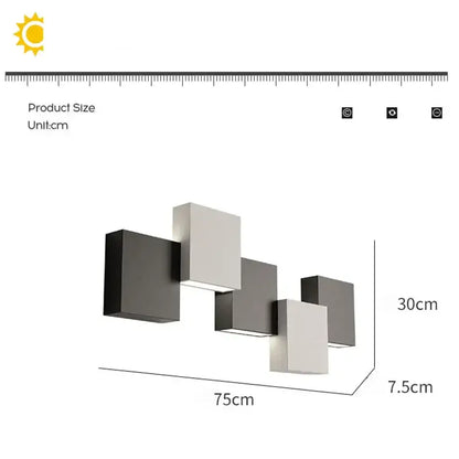Modern black & white geometric led wall sconce for living room