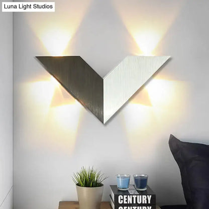 Modern black & white geometric metal shade led wall lamp bedroom