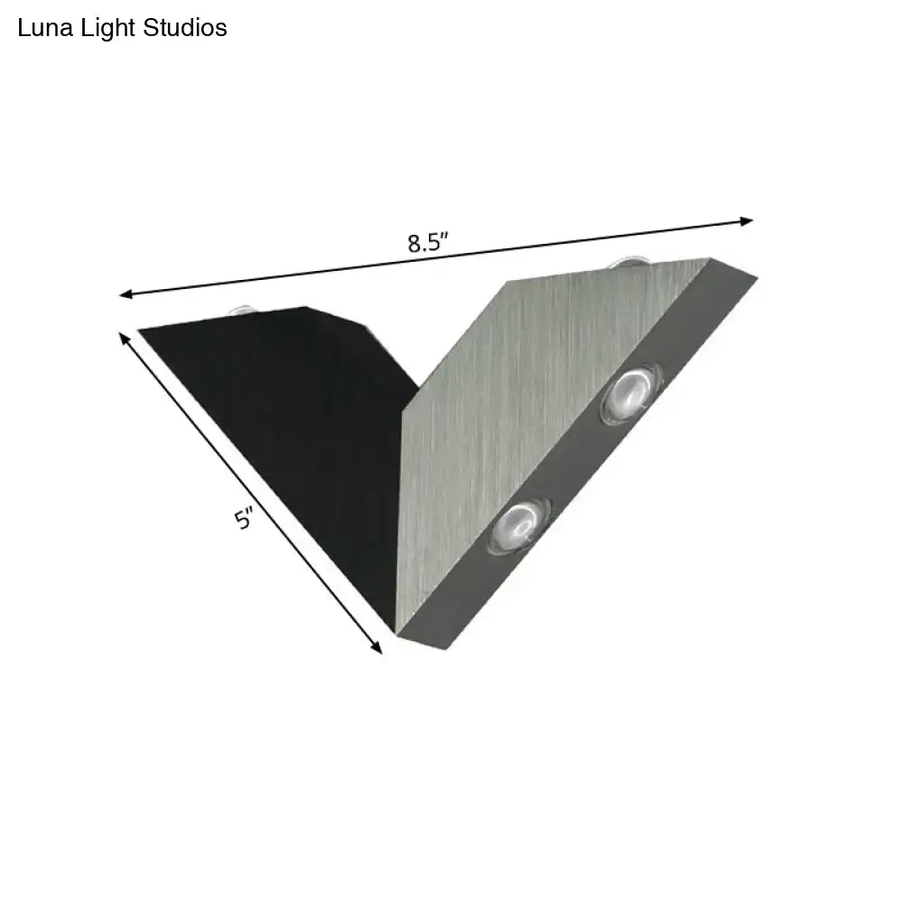 Modern black & white geometric metal shade led wall lamp bedroom