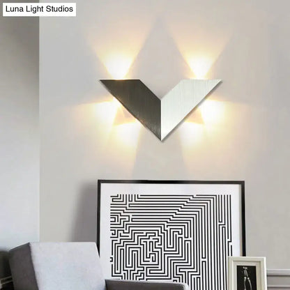 Modern black & white geometric metal shade led wall lamp bedroom