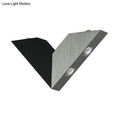 Modern black & white geometric metal shade led wall lamp bedroom
