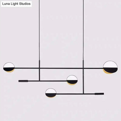 Modern black & white geometric pendant light fixture kitchen island