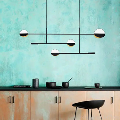 Modern black & white geometric pendant light kitchen geometric iron
