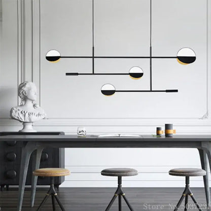 Modern black & white geometric pendant light kitchen geometric iron