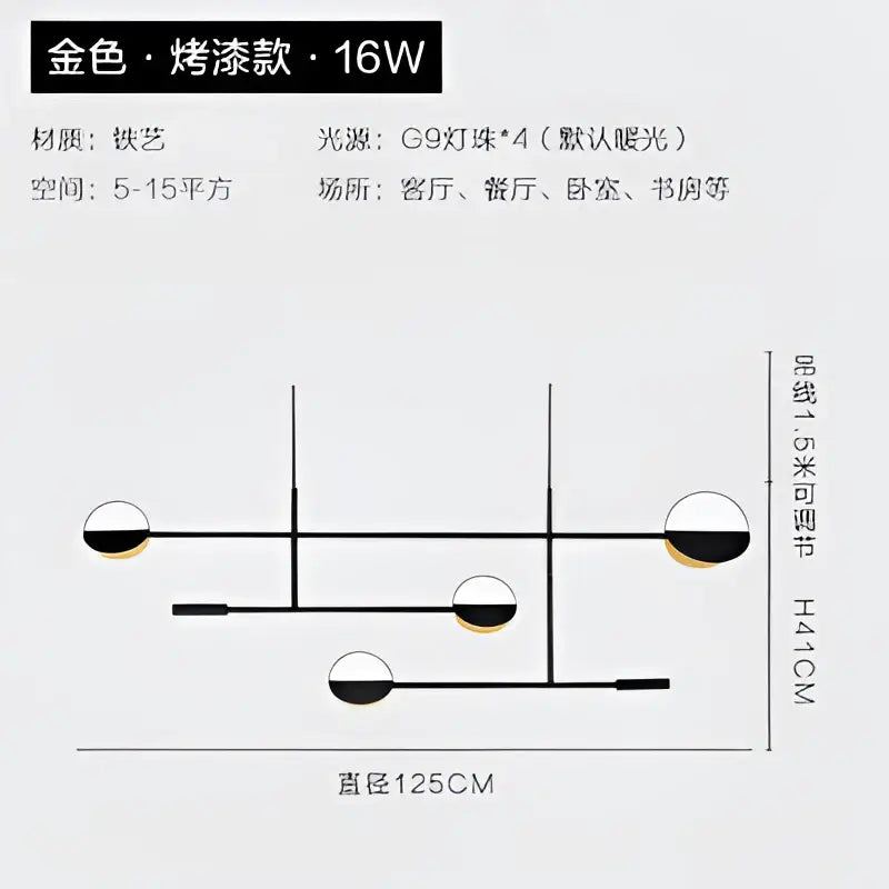 Modern black & white geometric pendant light kitchen geometric iron
