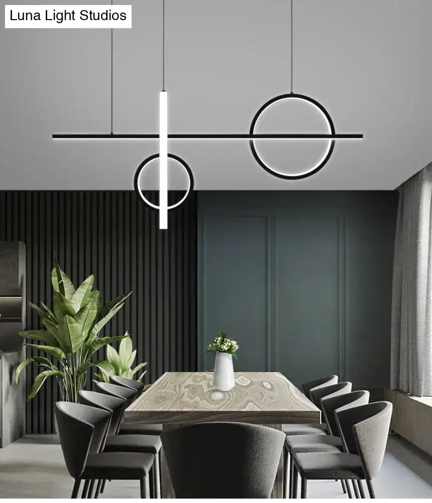 Modern black & white geometric pendant light – parlour acrylic shade