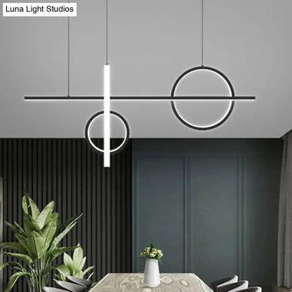 Modern black & white geometric pendant light – parlour acrylic shade