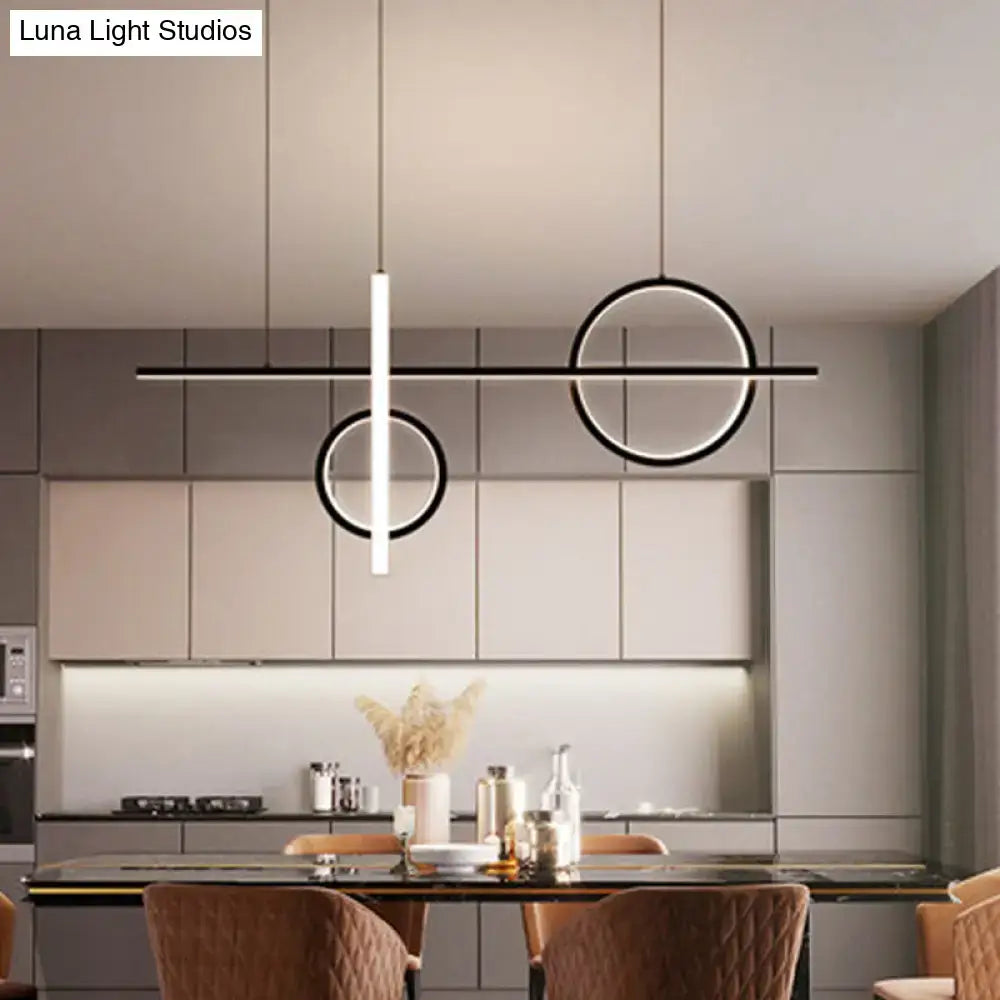 Modern black & white geometric pendant light – parlour acrylic shade