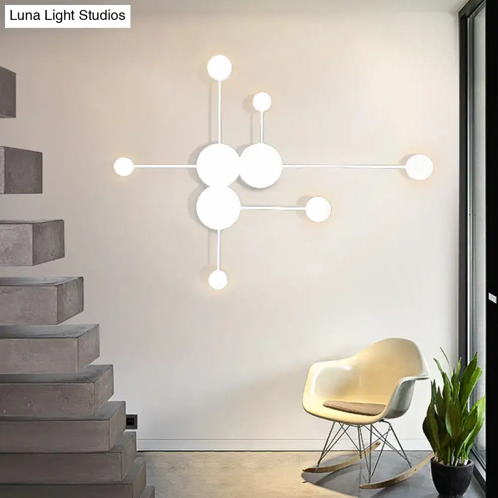 Modern black & white geometric wall sconce living room light fixture