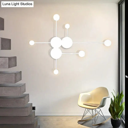 Modern black & white geometric wall sconce living room light fixture