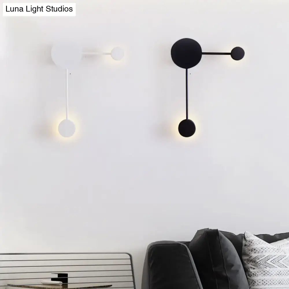 Modern black & white geometric wall sconce living room light fixture