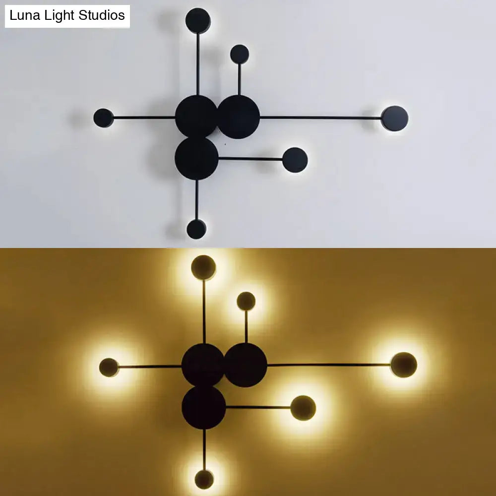 Modern black & white geometric wall sconce living room light fixture