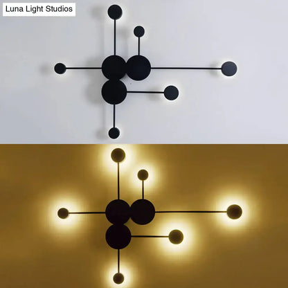 Modern black & white geometric wall sconce living room light fixture