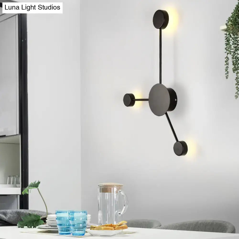 Modern black & white geometric wall sconce living room light fixture