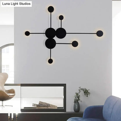 Modern black & white geometric wall sconce living room light fixture