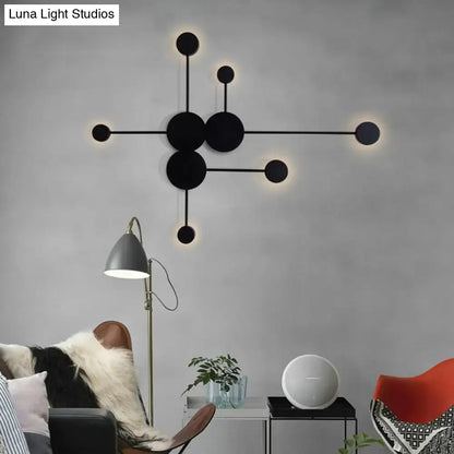 Modern black & white geometric wall sconce living room light fixture