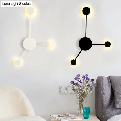 Modern black & white geometric wall sconce living room light fixture