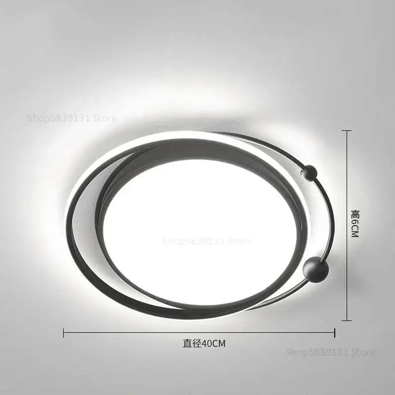 Modern black & white geometry led ceiling light living room decor