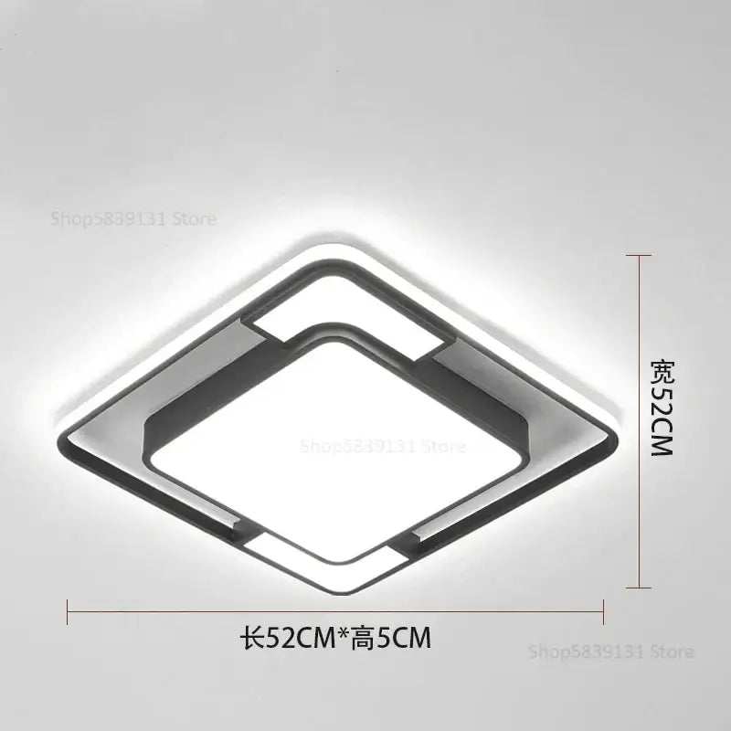 Modern black & white geometry led ceiling light living room decor