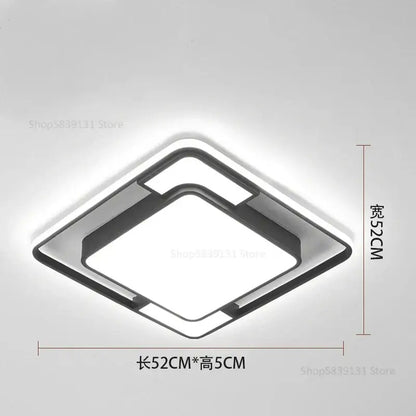 Modern black & white geometry led ceiling light living room decor